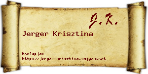 Jerger Krisztina névjegykártya